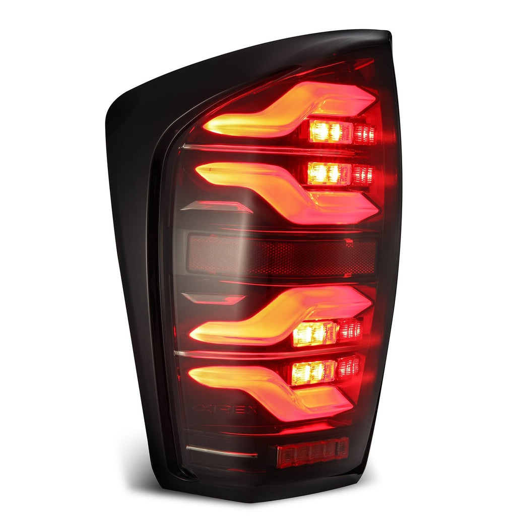 AlphaRex 16-23 Toyota Tacoma LUXX-Series LED Tail Lights Black-Red