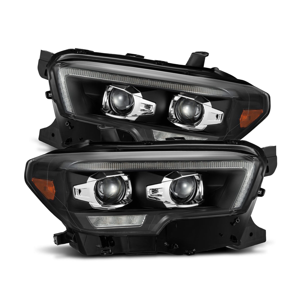 AlphaRex 16-23 Toyota Tacoma MK II PRO-Series Halogen Projector Headlights Black