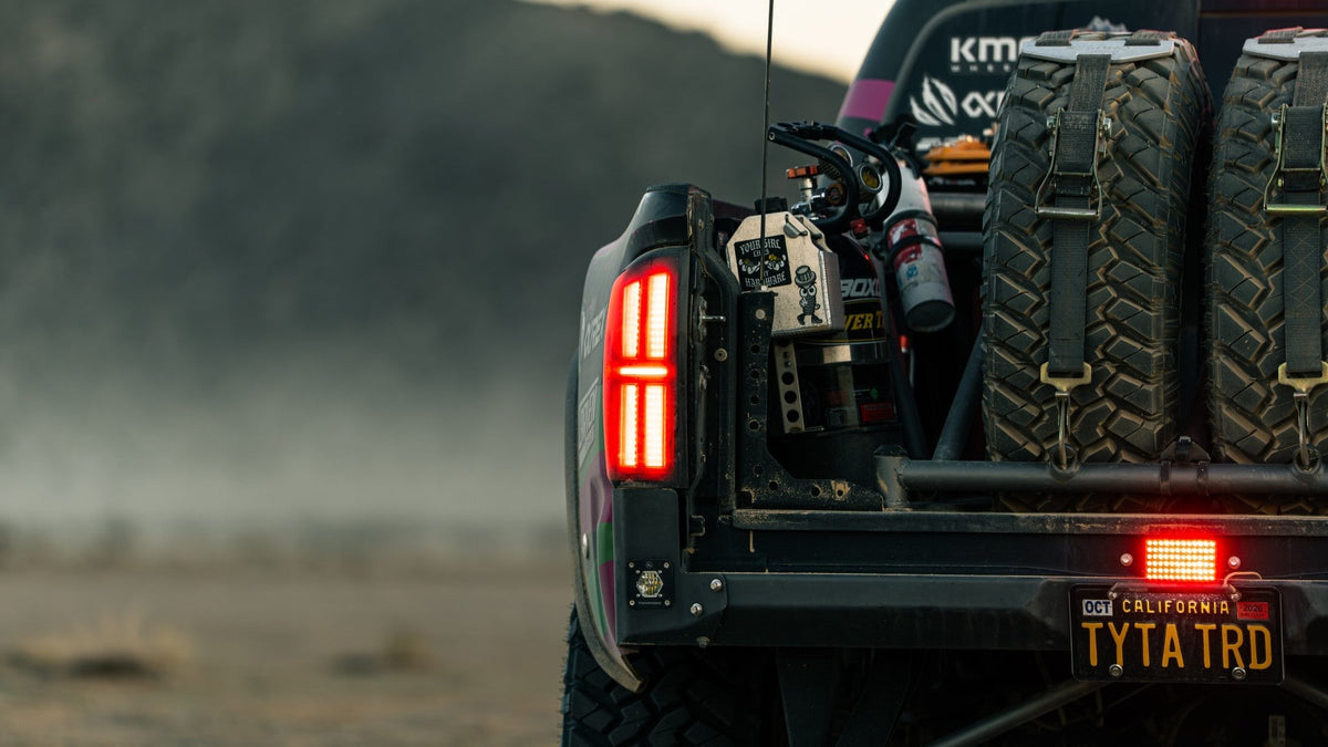 AlphaRex 16-23 Toyota Tacoma NOVA-Series Prismatic LED Tail Lights Black Smoke