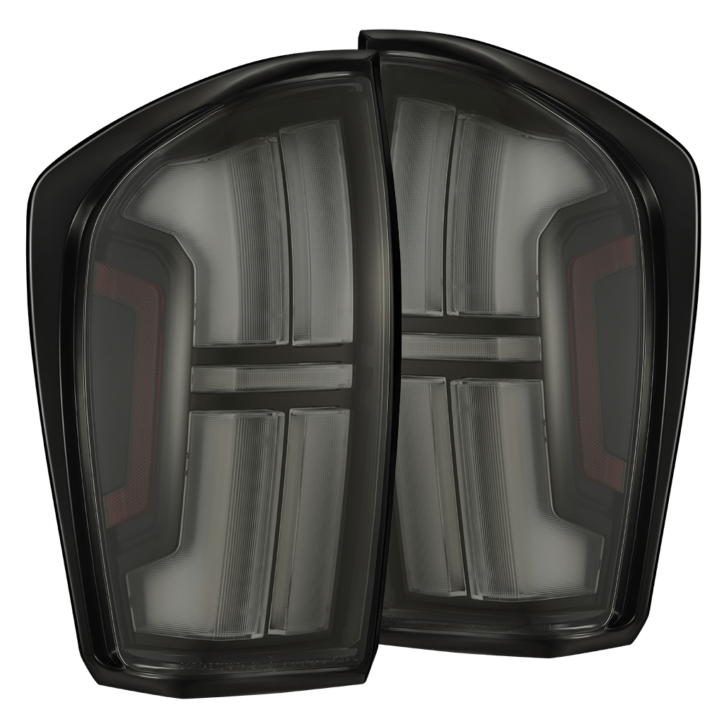 AlphaRex 16-23 Toyota Tacoma NOVA-Series Prismatic LED Tail Lights Black Smoke