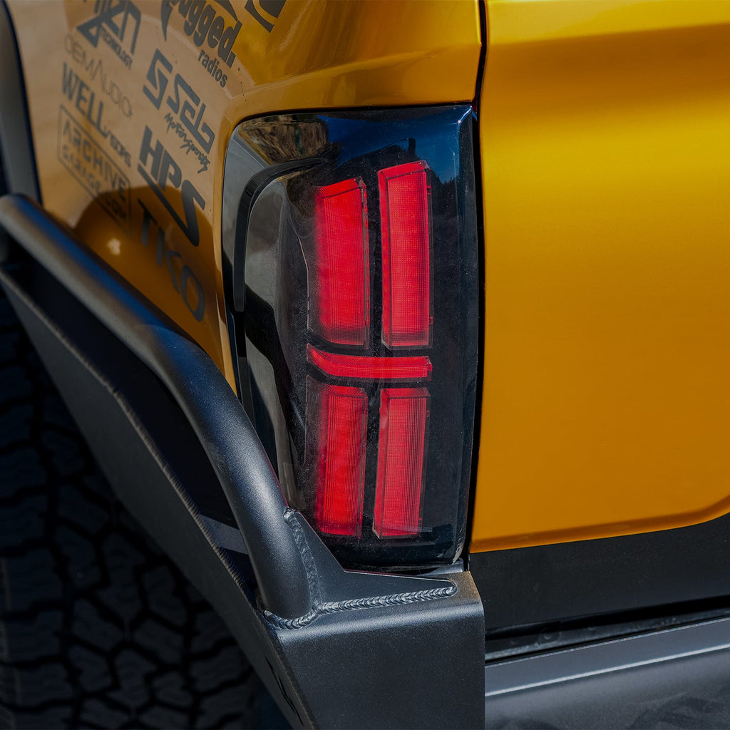 AlphaRex 16-23 Toyota Tacoma NOVA-Series Prismatic LED Tail Lights Black Clear