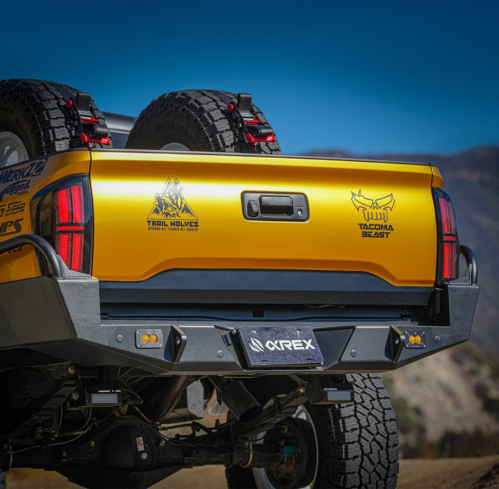 AlphaRex 16-23 Toyota Tacoma NOVA-Series Prismatic LED Tail Lights Black Clear