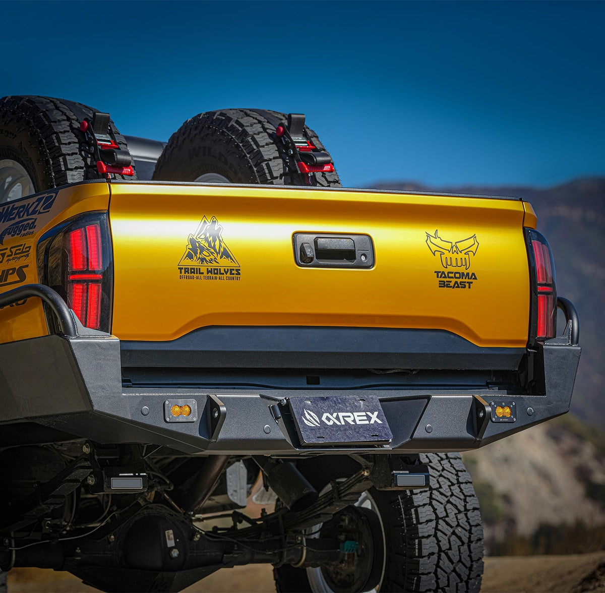 AlphaRex 16-23 Toyota Tacoma NOVA-Series Prismatic LED Tail Lights Black Clear