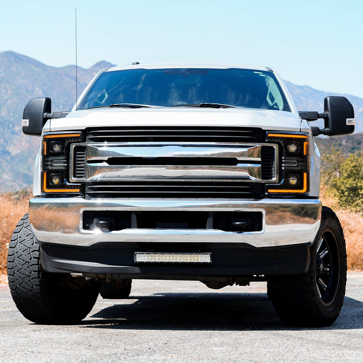 AlphaRex 17-19 Ford Super Duty MKII LUXX-Series LED Projector Headlights Alpha-Black