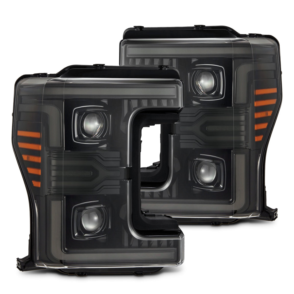 AlphaRex 17-19 Ford Super Duty MKII LUXX-Series LED Projector Headlights Alpha-Black