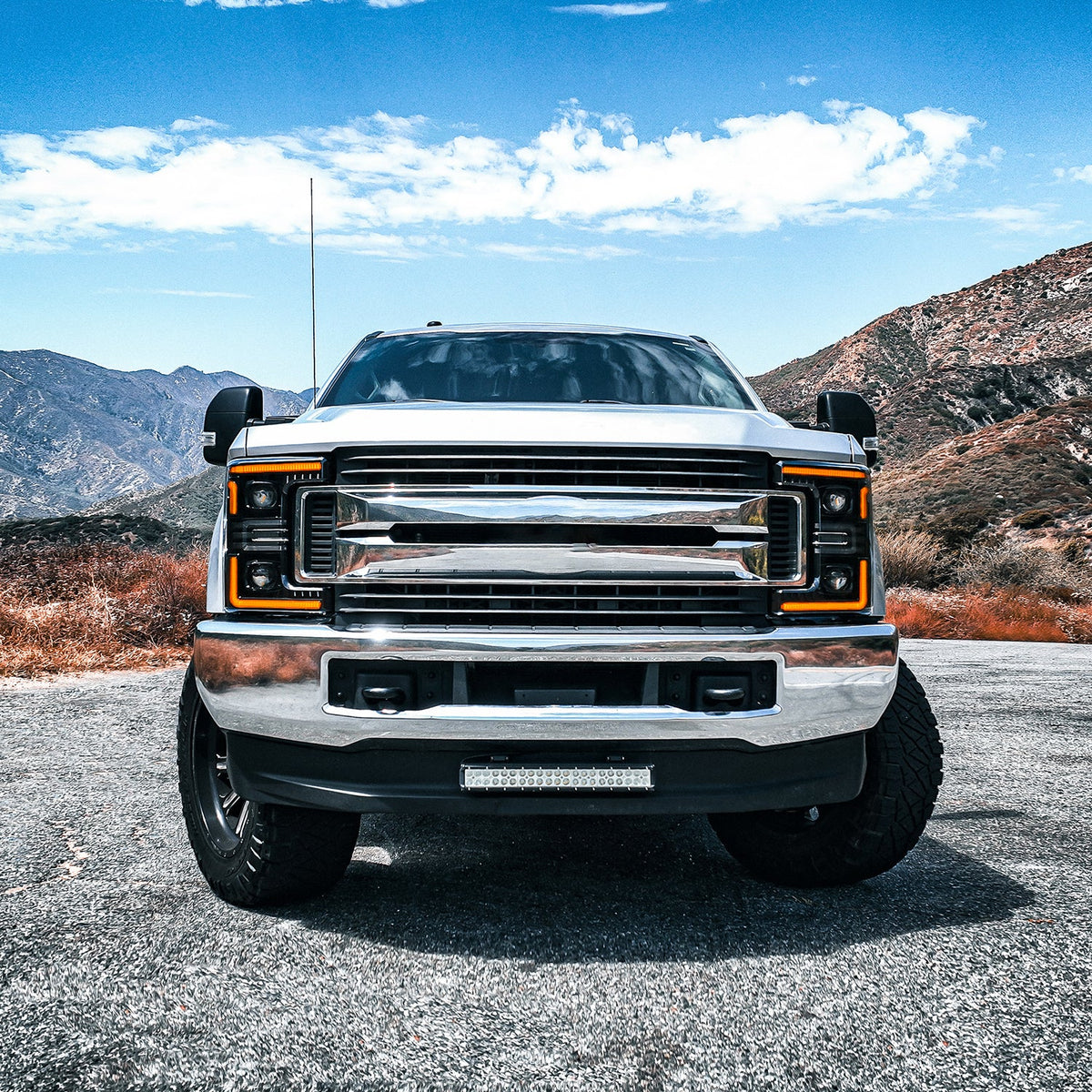 AlphaRex 17-19 Ford Super Duty MKII LUXX-Series LED Projector Headlights Black
