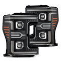 AlphaRex 17-19 Ford Super Duty MKII LUXX-Series LED Projector Headlights Black