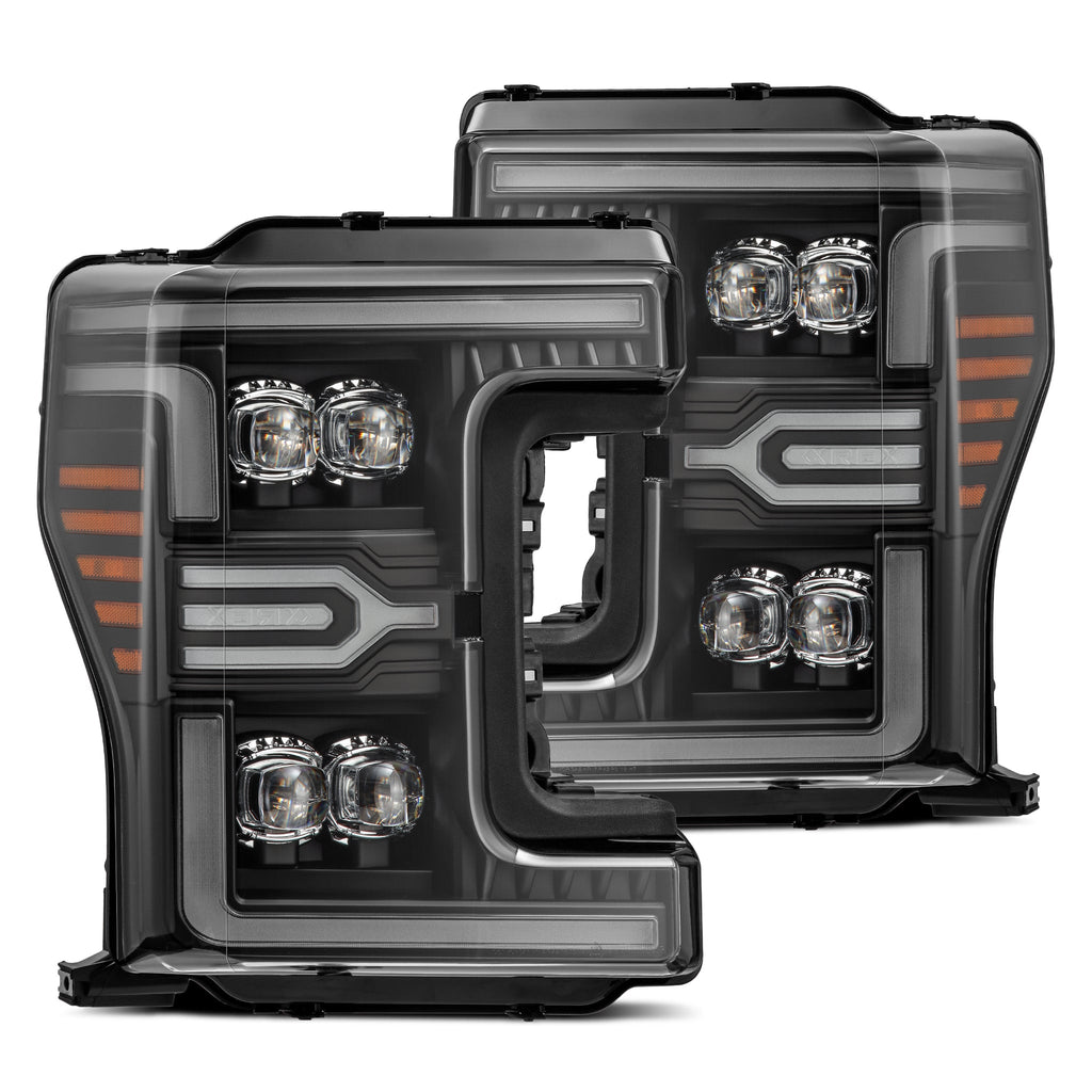 AlphaRex 17-19 Ford Super Duty MKII NOVA-Series LED Projector Headlights Black