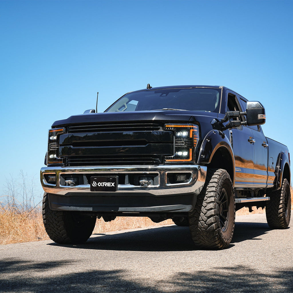 AlphaRex 17-19 Ford Super Duty MKII NOVA-Series LED Projector Headlights Black