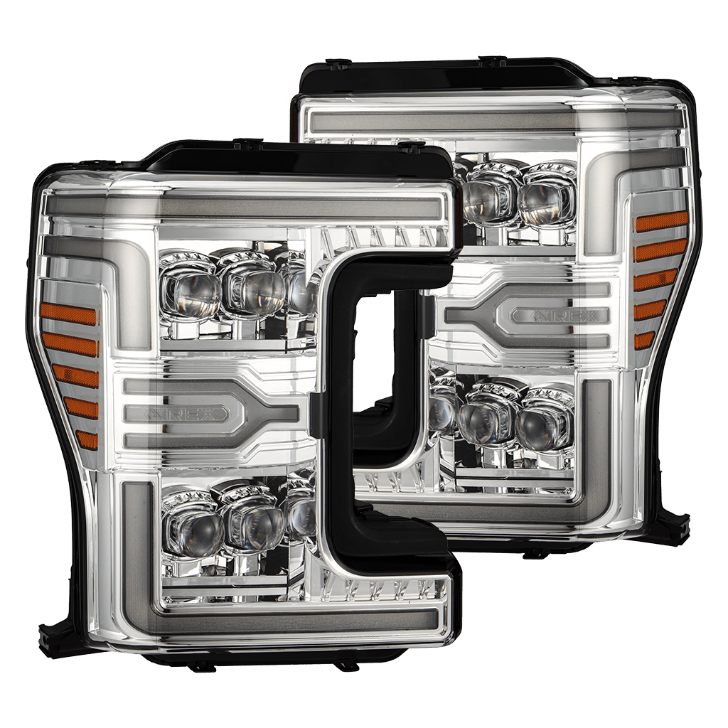 AlphaRex 17-19 Ford Super Duty MKII NOVA-Series LED Projector Headlights Chrome