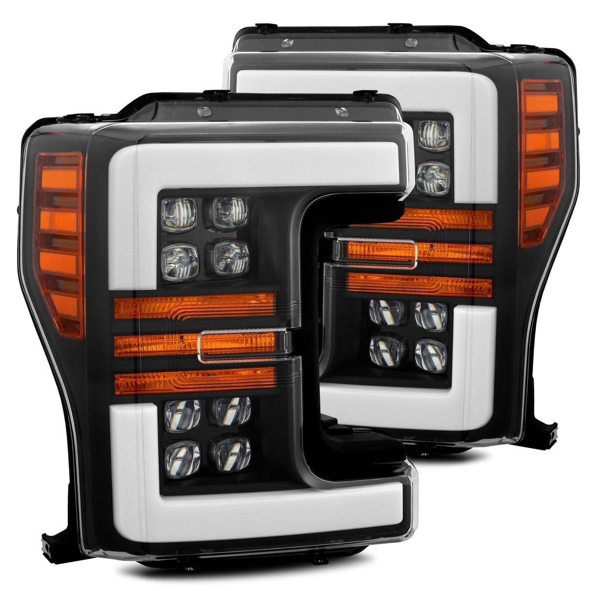 AlphaRex 17-19 Ford Super Duty NOVA-Series LED Projector Headlights Black