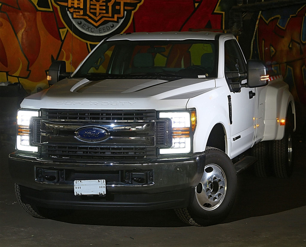 AlphaRex 17-19 Ford Super Duty NOVA-Series LED Projector Headlights Jet Black