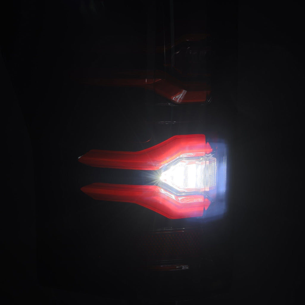AlphaRex 17-22 Ford Super Duty LUXX-Series LED Tail Lights Black-Red