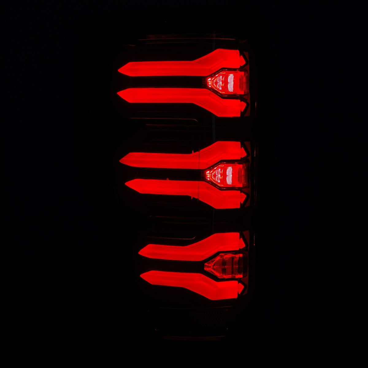 AlphaRex 17-22 Ford Super Duty LUXX-Series LED Tail Lights Black-Red