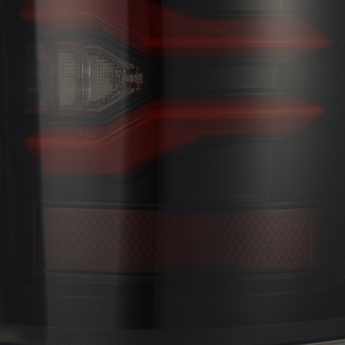 AlphaRex 17-22 Ford Super Duty LUXX-Series LED Tail Lights Black-Red