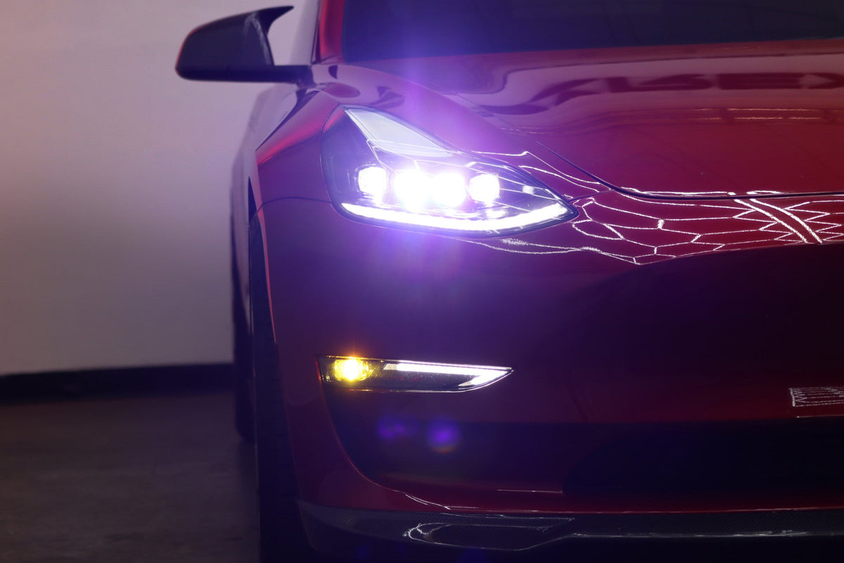 AlphaRex 17-23 Tesla Model 3 / 20-24 Model Y DoubleTap Dual Color LED Projector Fog Lights