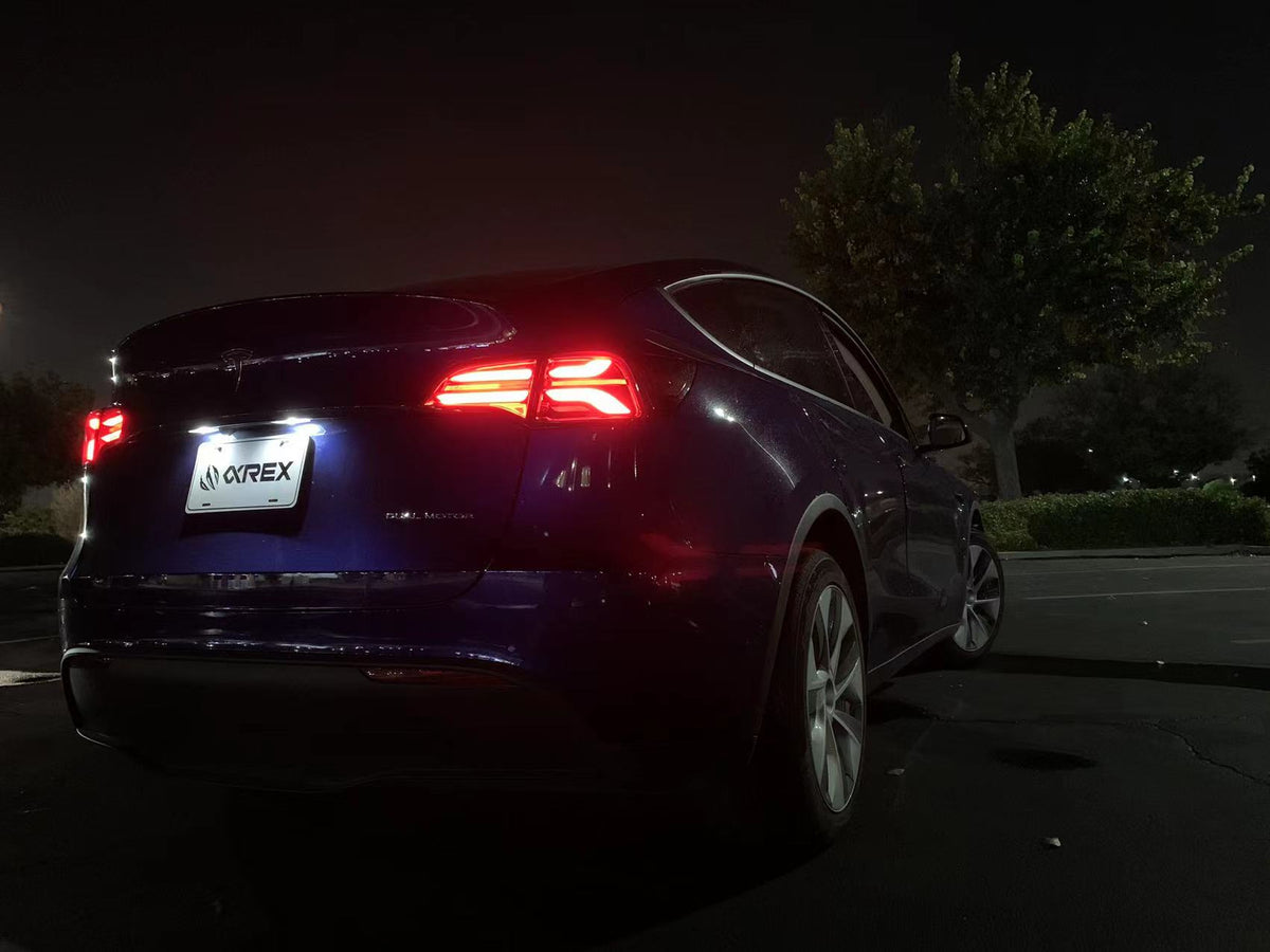 AlphaRex 17-23 Tesla Model 3 / 20-24 Model Y (Without Stock Amber Turn Signal) PRO-Series LED Tail Lights Jet Black