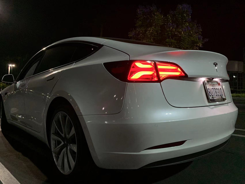 AlphaRex 17-23 Tesla Model 3 / 20-24 Model Y (Without Stock Amber Turn Signal) PRO-Series LED Tail Lights Red Smoke