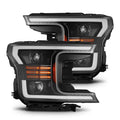AlphaRex 18-20 Ford F150 LUXX-Series LED Projector Headlights Jet Black