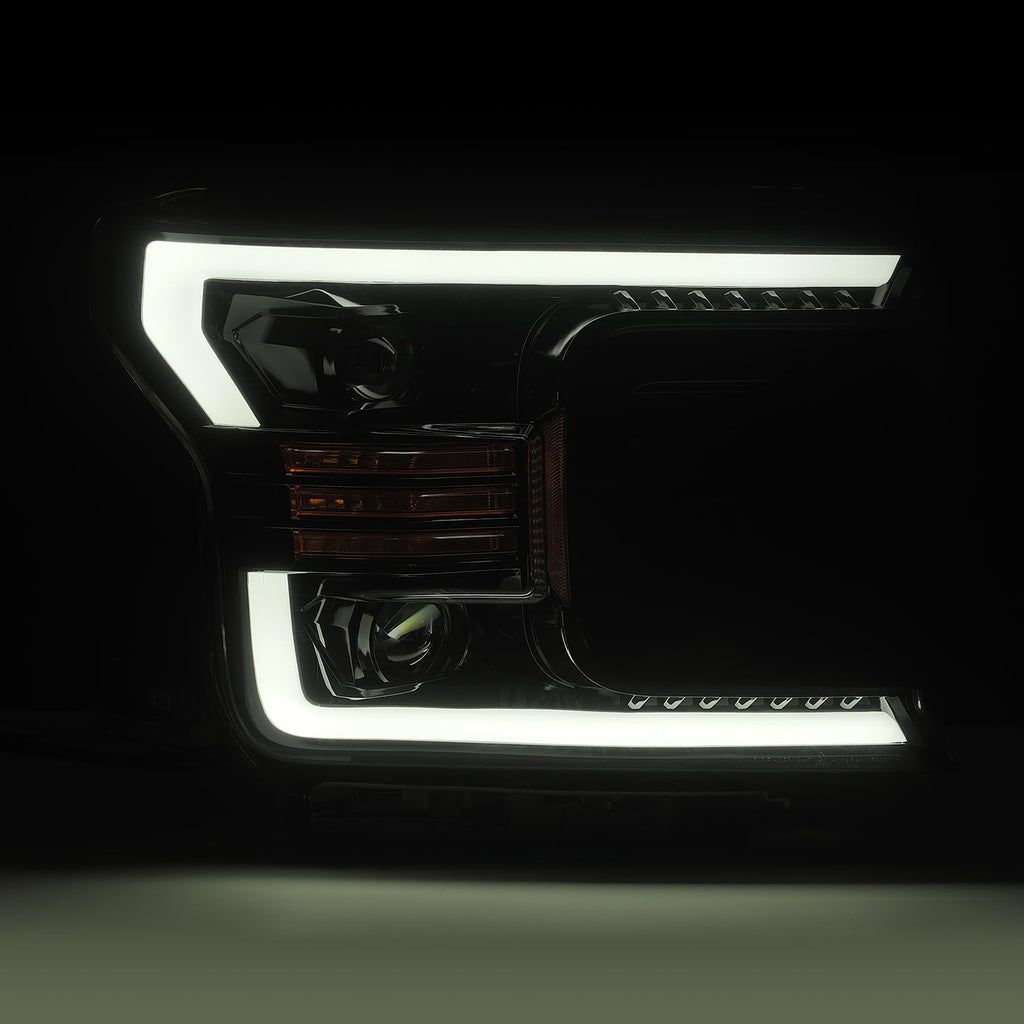 AlphaRex 18-20 Ford F150 LUXX-Series LED Projector Headlights Jet Black