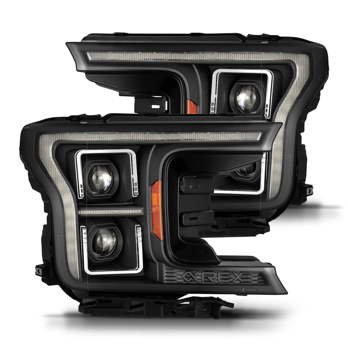AlphaRex 18-20 Ford F150 (MK II 14th Gen Style) LUXX-Series LED Projector Headlights Black
