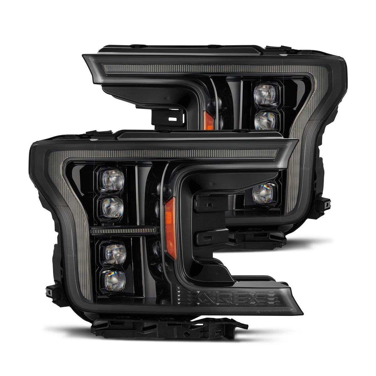 AlphaRex 18-20 Ford F150 (MK II 14th Gen Style) NOVA-Series LED Projector Headlights Alpha-Black