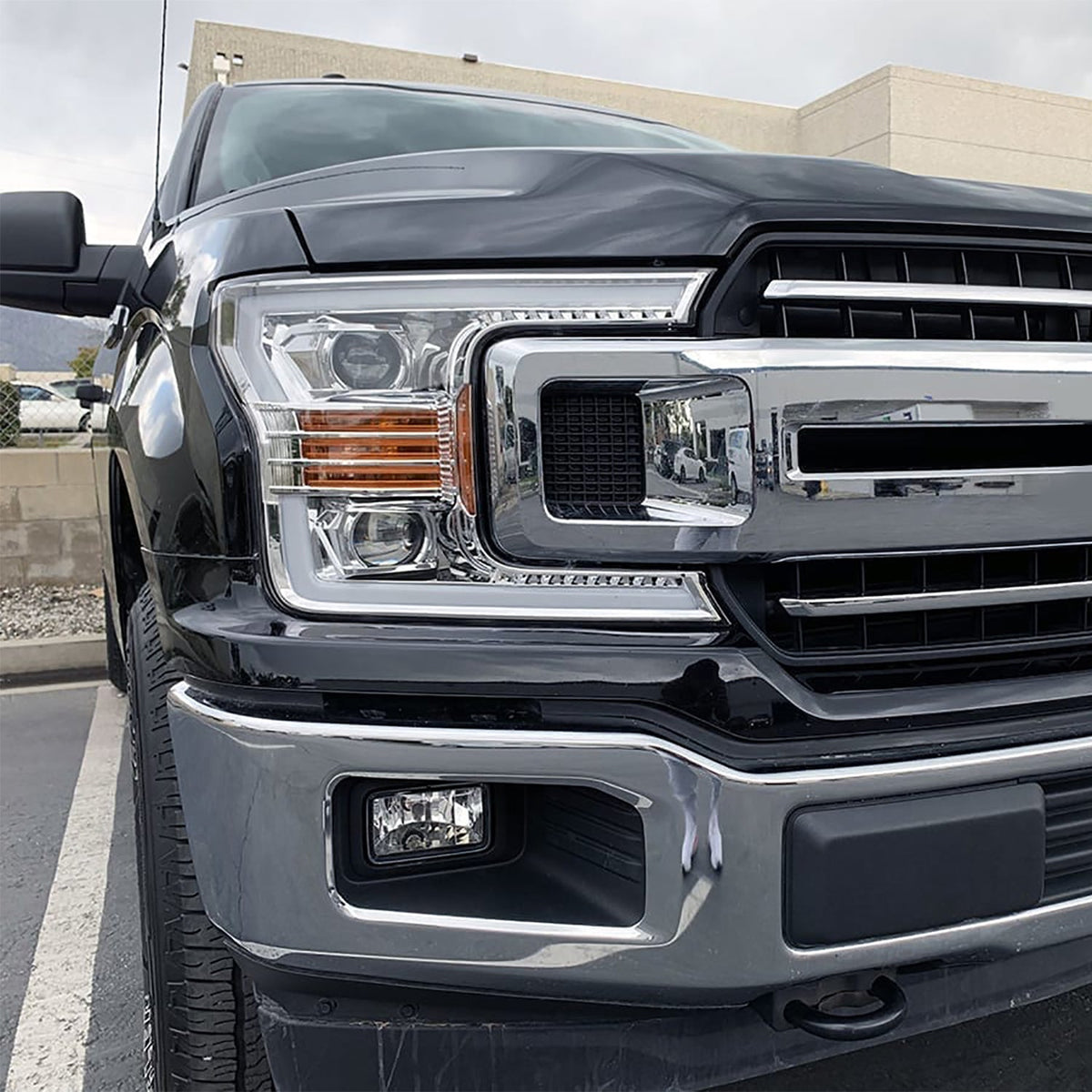 AlphaRex 18-20 Ford F150 PRO-Series Halogen Projector Headlights Chrome