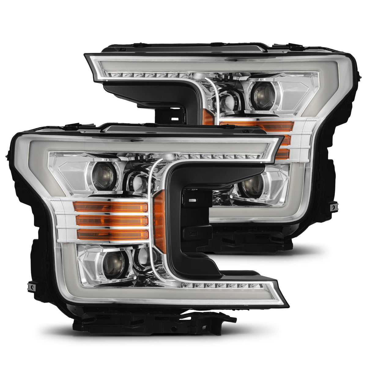 AlphaRex 18-20 Ford F150 PRO-Series Halogen Projector Headlights Chrome