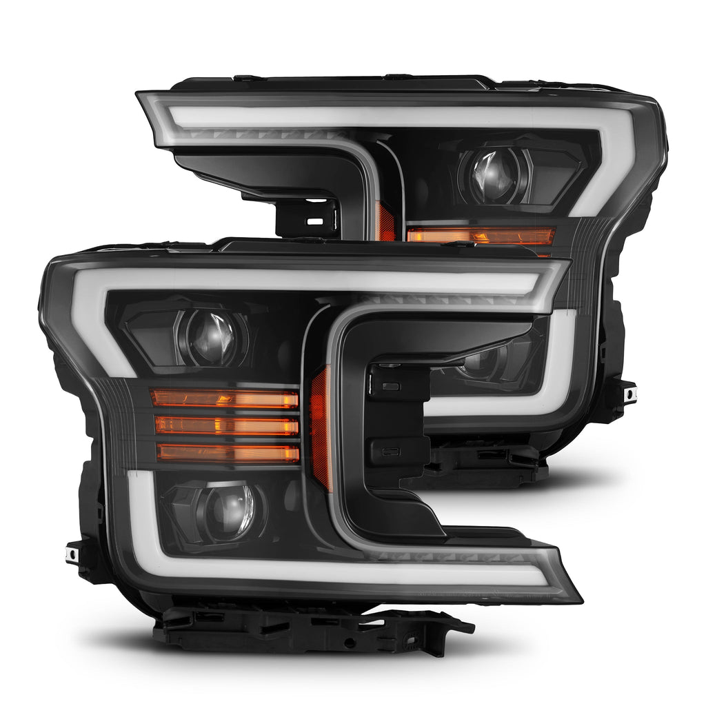 AlphaRex 18-20 Ford F150 PRO-Series Halogen Projector Headlights Jet Black