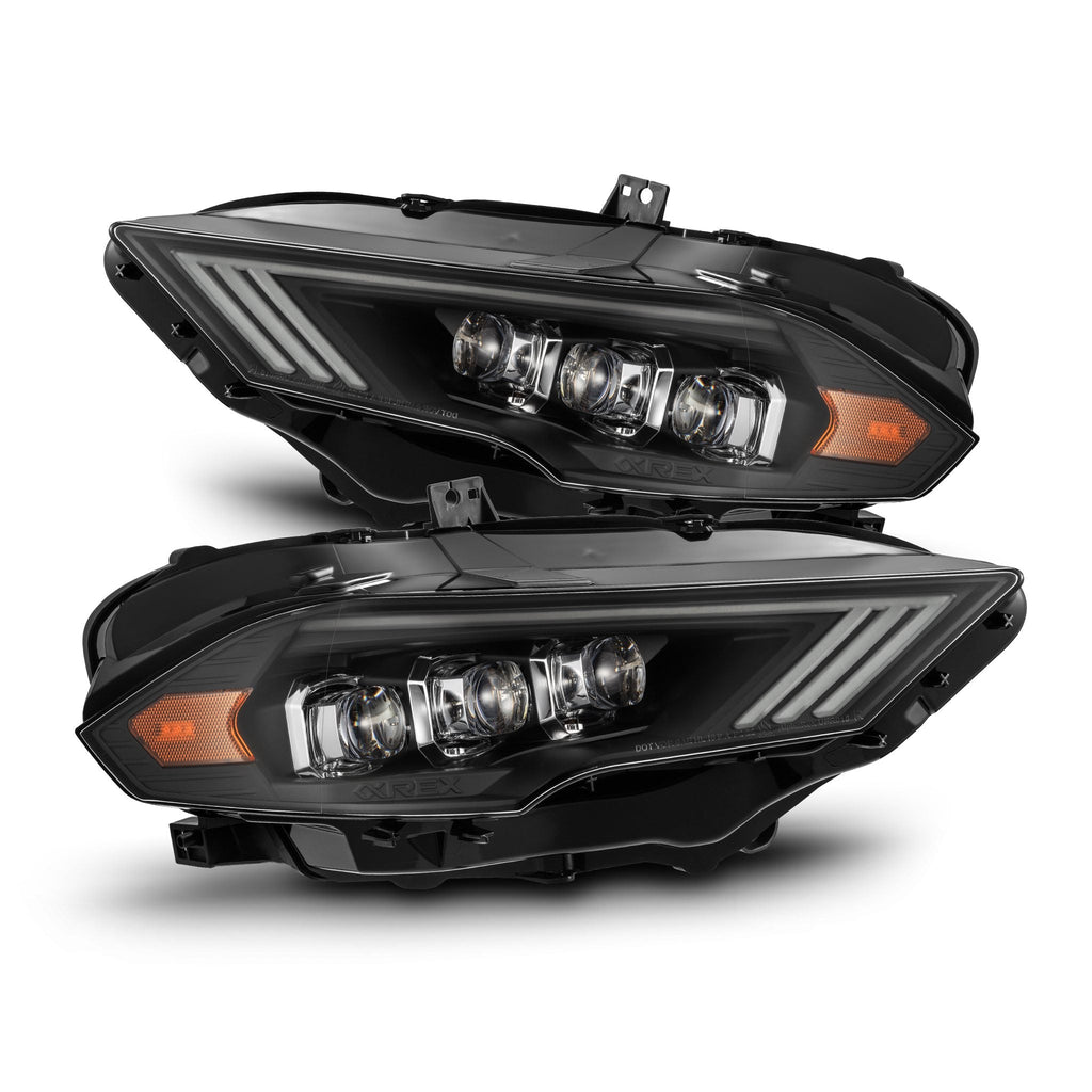 AlphaRex 18-23 Ford Mustang NOVA-Series LED Projector Headlights Black