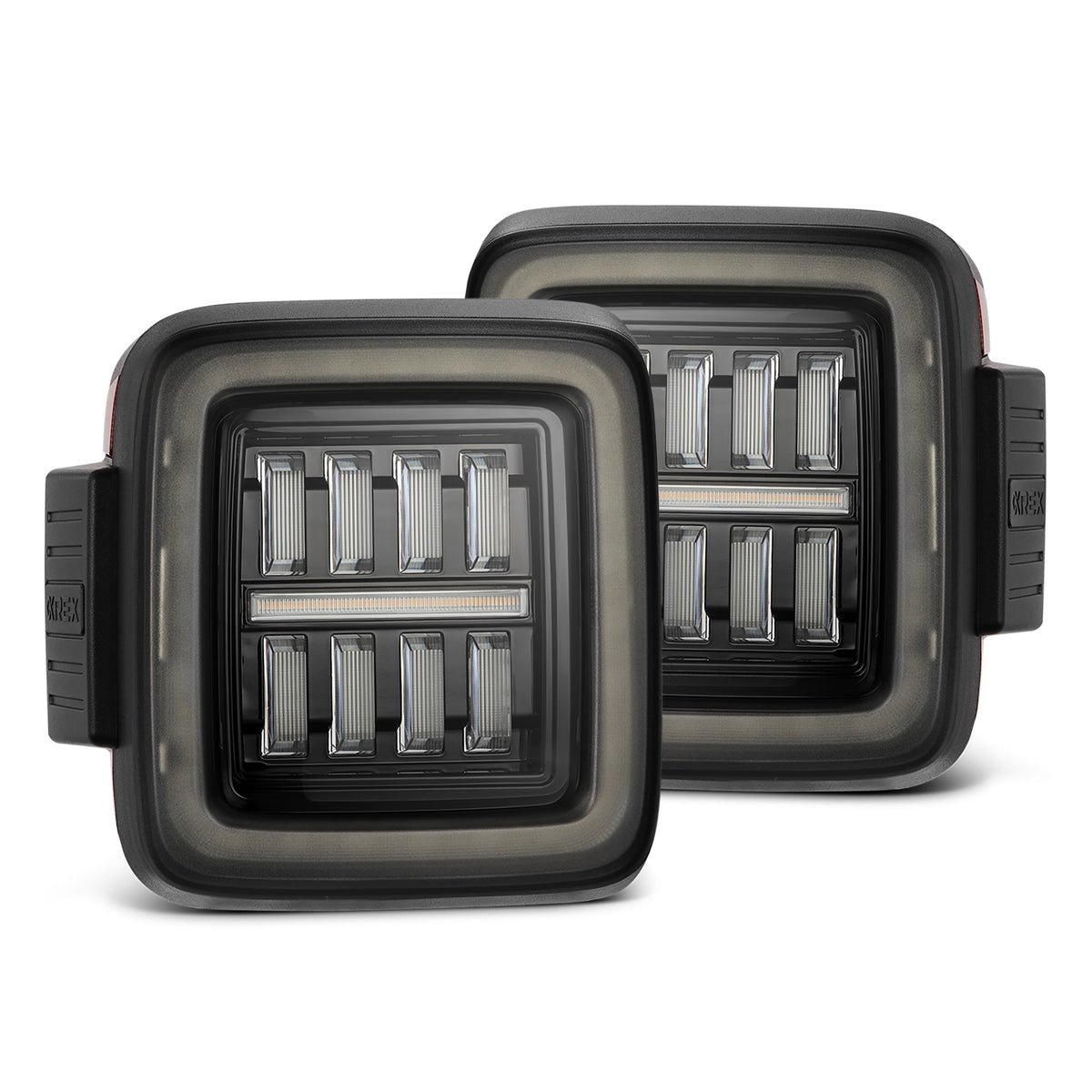 AlphaRex 18-26 Jeep Wrangler JL NOVA-Series Prismatic LED Tail Lights Black Smoke