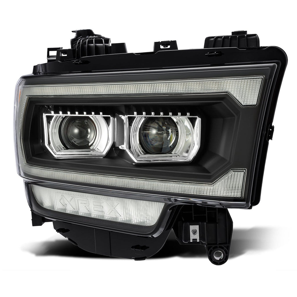 AlphaRex 19-24 Ram 2500/3500/4500/5500 PRO-Series Halogen Projector Headlights Black