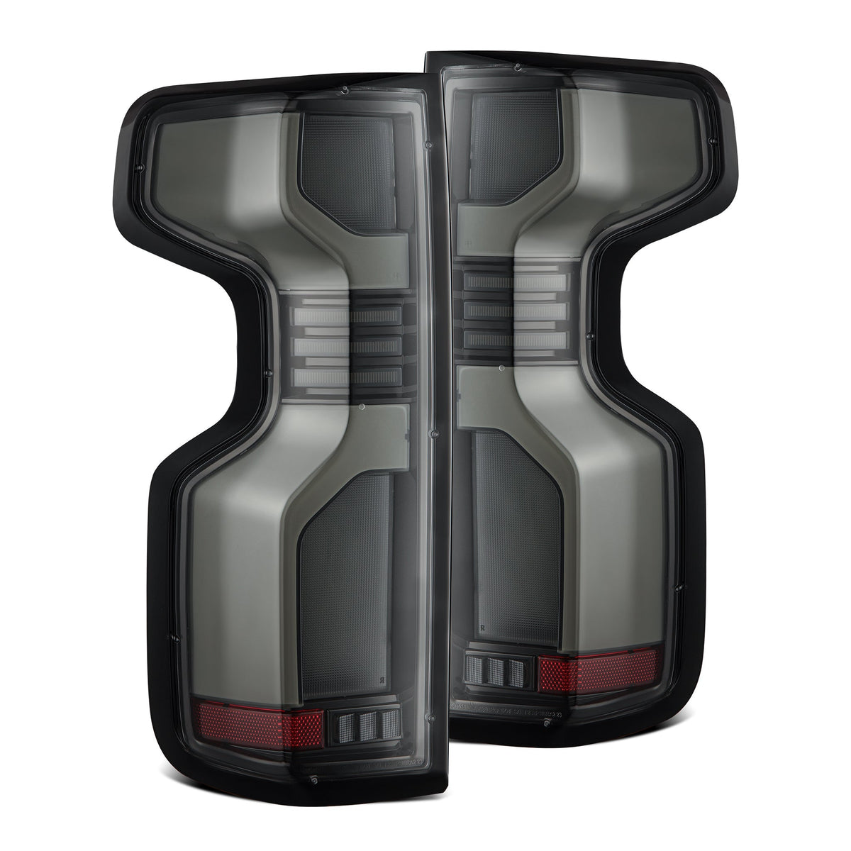 AlphaRex 19-26 Chevrolet Silverado 1500 / 20-26 Silverado 2500HD/3500HD LUXX-Series LED Tail Lights Alpha-Black