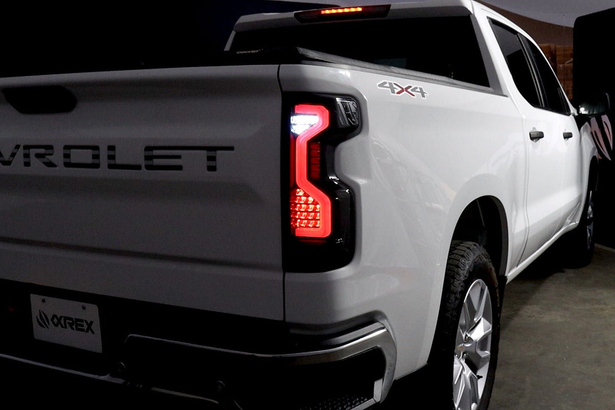 AlphaRex 19-25 Chevrolet Silverado 1500 / 20-25 Silverado 2500HD/3500HD PRO-Series LED Tail Lights Jet Black