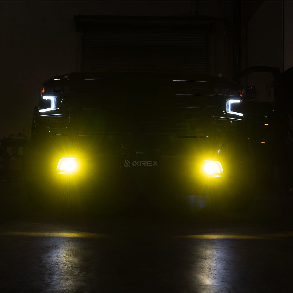 AlphaRex 19-23 Chevrolet Silverado 1500/20-23 Chevrolet Silverado 2500HD/3500HD DoubleTap Dual Color LED Projector Fog Lights
