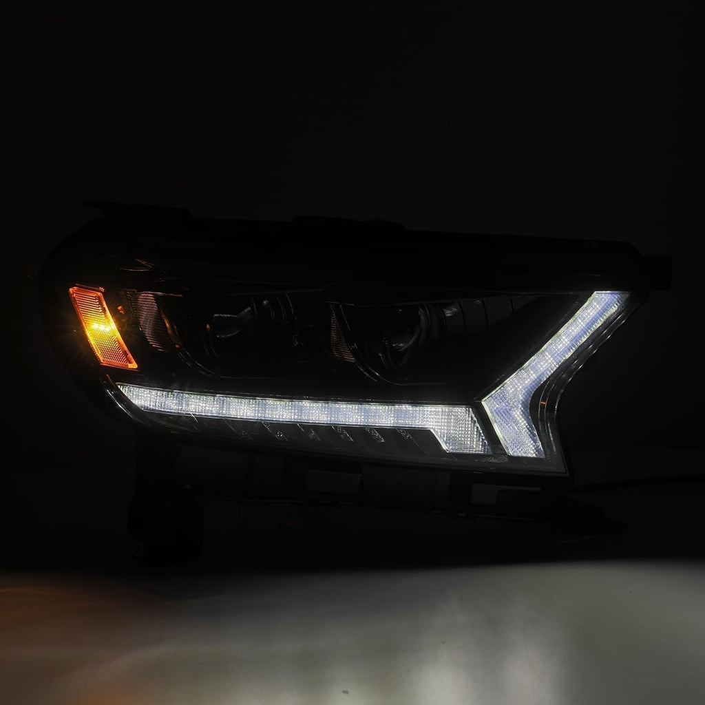 AlphaRex 19-23 Ford Ranger LUXX-Series LED Projector Headlights Black
