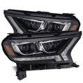 AlphaRex 19-23 Ford Ranger PRO-Series Halogen Projector Headlights Black