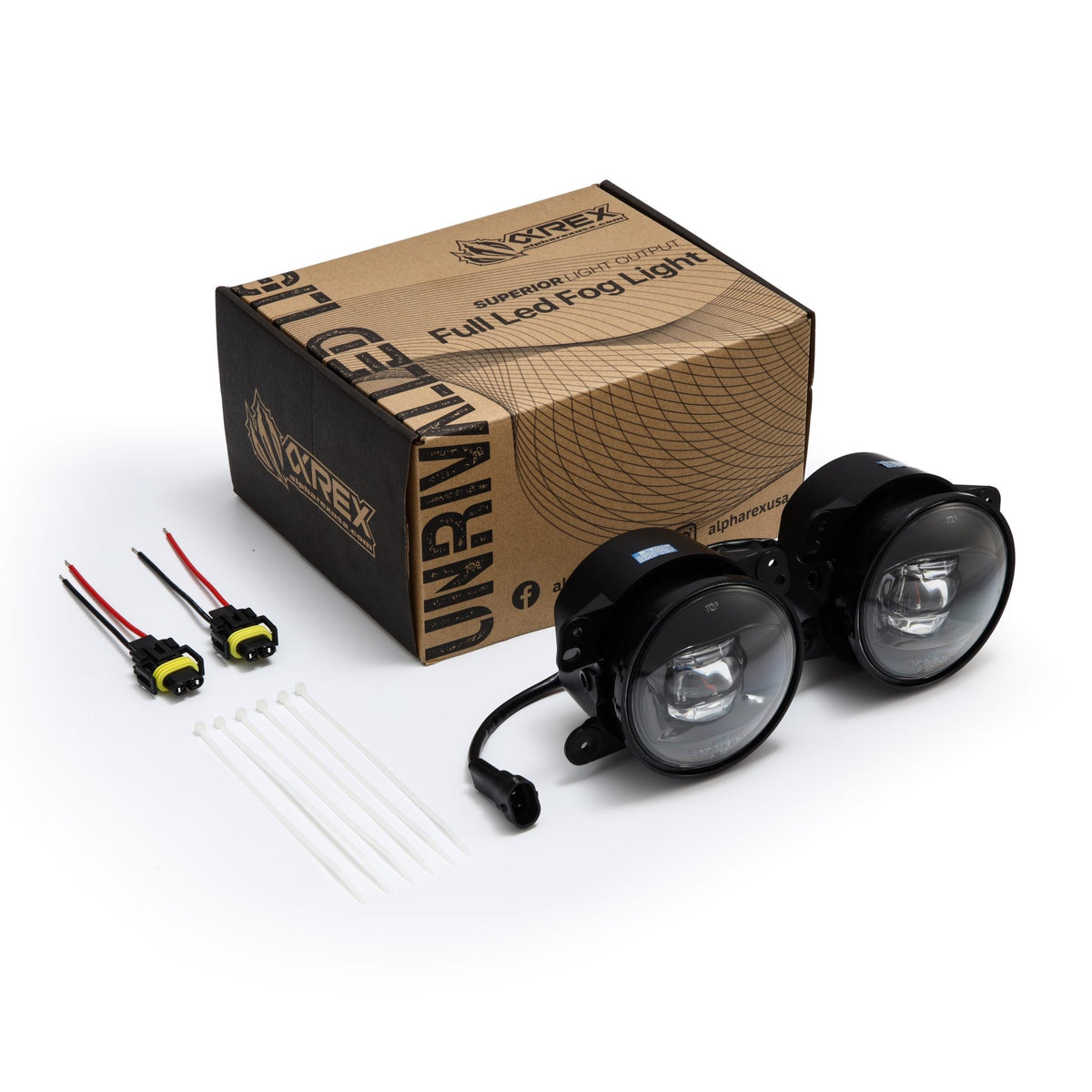 AlphaRex 18-26 Jeep Wrangler JL (Rubicon/Sahara with OE Plastic Bumper) / Gladiator JT DoubleTap Dual Color LED Projector Fog Lights