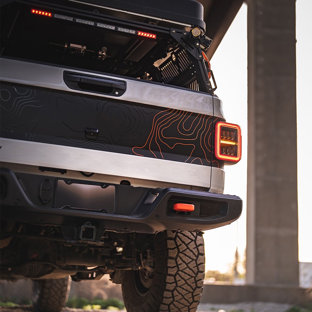 AlphaRex 19-26 Jeep Gladiator JT NOVA-Series Prismatic LED Tail Lights Black Smoke