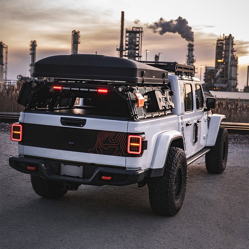 AlphaRex 19-26 Jeep Gladiator JT NOVA-Series Prismatic LED Tail Lights Black-Red