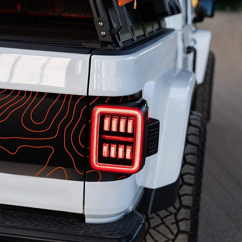 AlphaRex 19-26 Jeep Gladiator JT NOVA-Series Prismatic LED Tail Lights Chrome