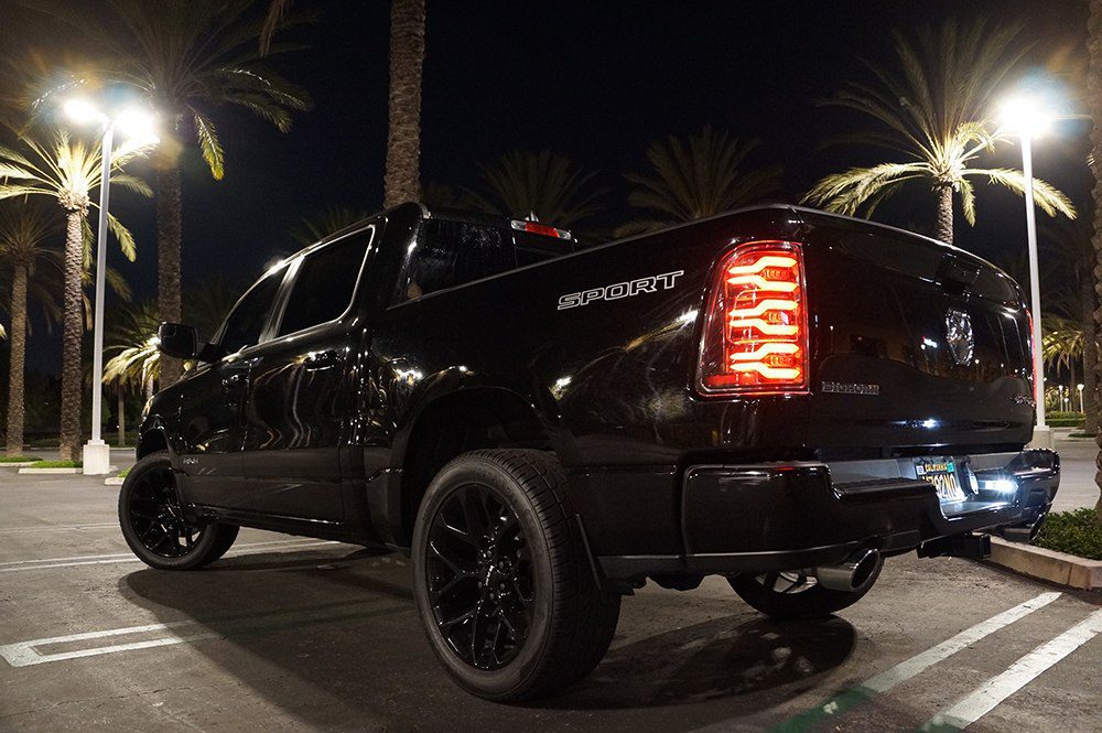 AlphaRex 19-24 Ram 1500 LUXX-Series LED Tail Lights Black Smoke