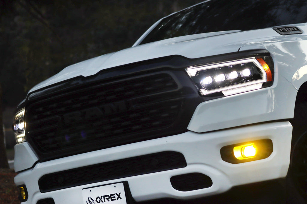 AlphaRex 19-24 Ram 1500 (MK II 2500 Style) NOVA-Series LED Projector Headlights Alpha-Black