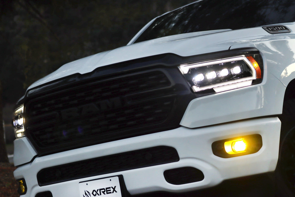 AlphaRex 19-24 Ram 1500 (MK II 2500 Style) NOVA-Series LED Projector Headlights Alpha-Black