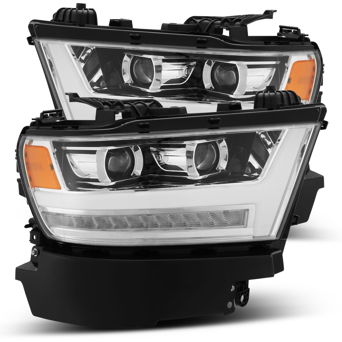 AlphaRex 19-24 Ram 1500 PRO-Series Halogen Projector Headlights Chrome