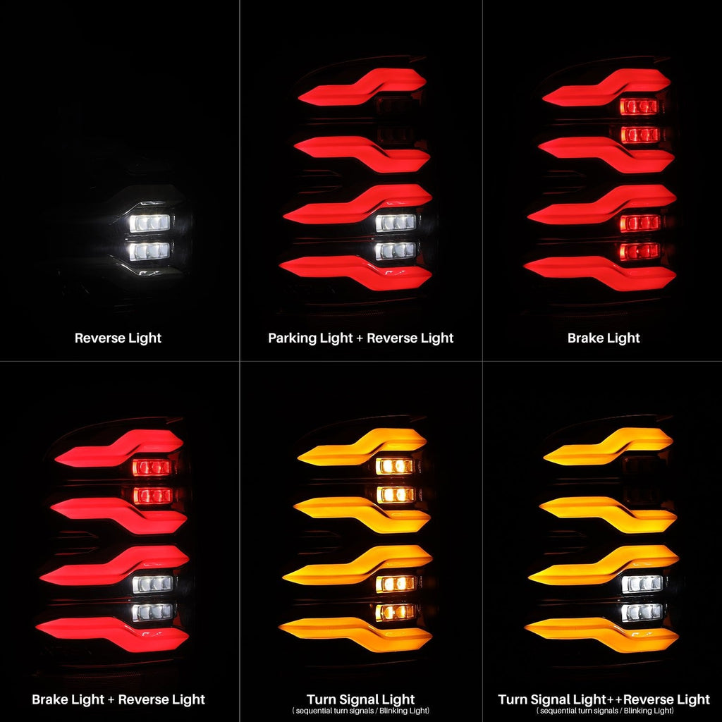 AlphaRex 19-24 Ram 2500/3500 LUXX-Series LED Tail Lights Black Smoke
