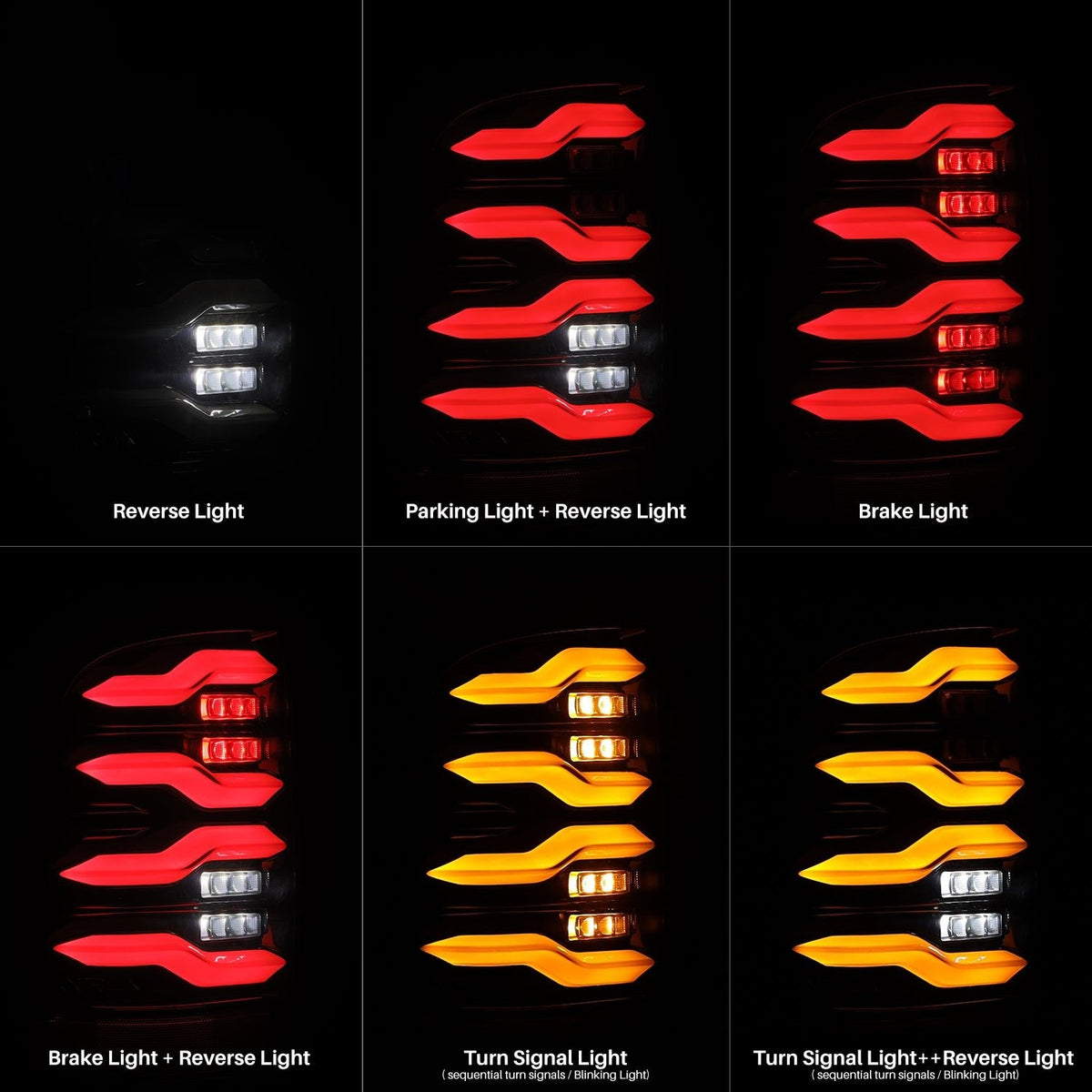 AlphaRex 19-24 Ram 2500/3500 LUXX-Series LED Tail Lights Black Smoke