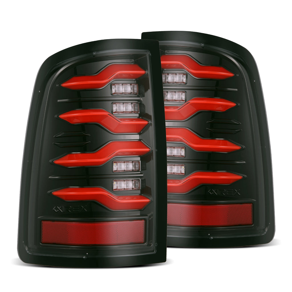 AlphaRex 19-24 Ram 2500/3500 LUXX-Series LED Tail Lights Black-Red