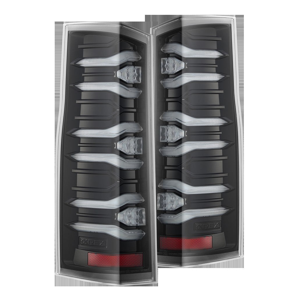 AlphaRex 19-26 Mercedes-Benz Sprinter LUXX-Series LED Tail Lights Black Clear
