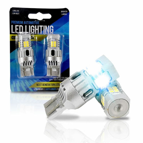 7440 7443 White LED Backup Reverse Light Bulbs Error Free (2 Pack)
